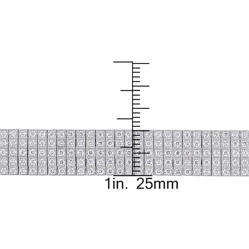 Miadora 5 1/5ct TW 5-Row Diamond Bracelet in 18k White Gold