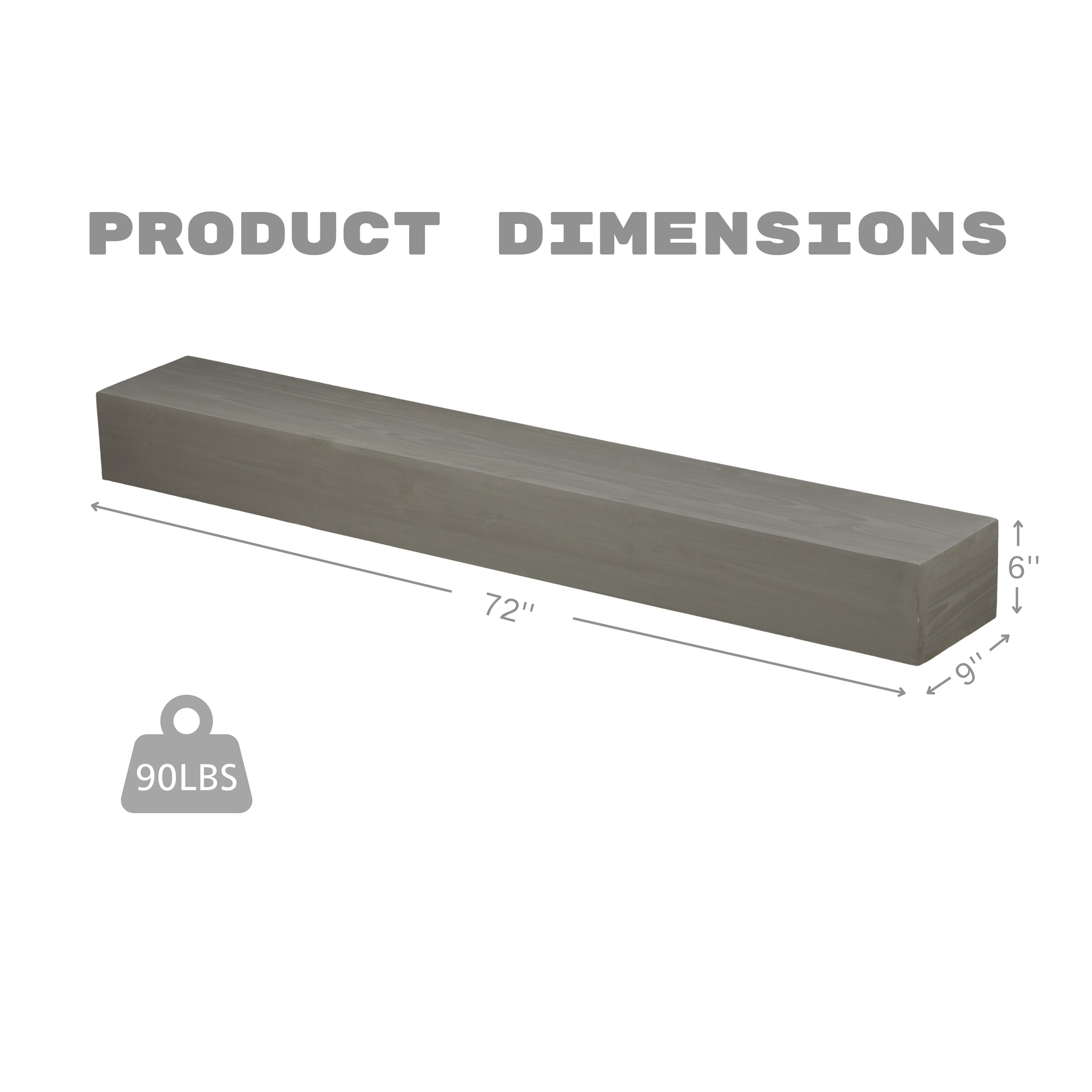 Floating Fireplace Mantel,Solid Wood Wall-Mounted Shelf for Home Decor