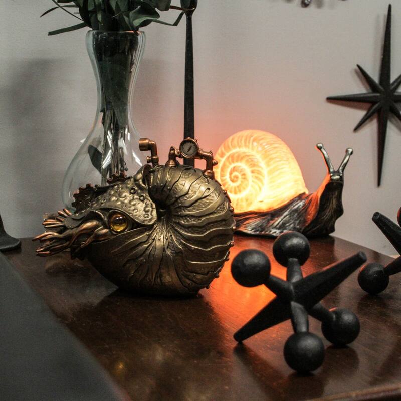 Zeckos Bronze/ Copper Steampunk Nautilus Sea Monster Statue - 6.75 X 9.5 X 4.5 inches