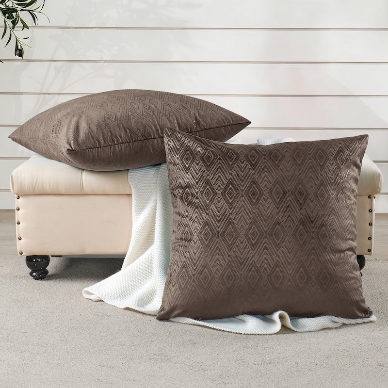 Tonopah Ikat Velvet Throw Pillow Cover Set, NO INSERT