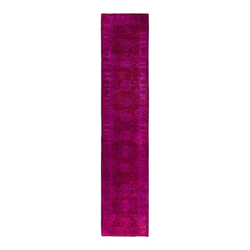 Vibrance One-of-a-Kind Hand-Knotted Runner Rug - Pink, 2' 7" x 12' 5" - 2' 7" x 12' 5"