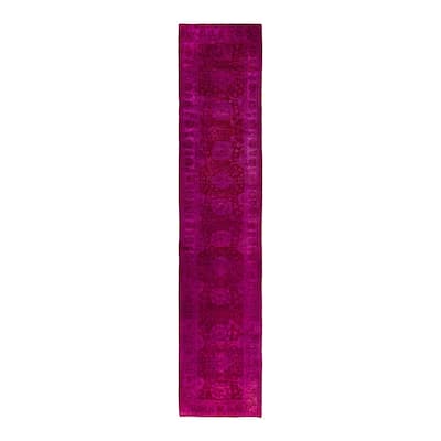 Vibrance One-of-a-Kind Hand-Knotted Runner Rug - Pink, 2' 7" x 12' 5" - 2' 7" x 12' 5"