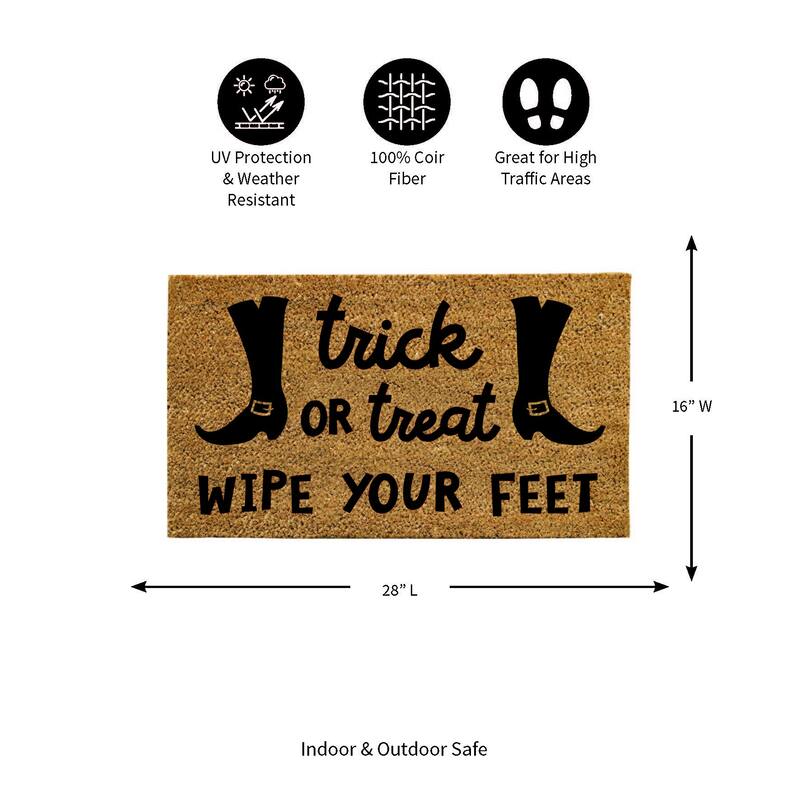 16 in. x 28 in. Coir Halloween Greeting "Trick or Treat Wipe Your Feet" Door Mat