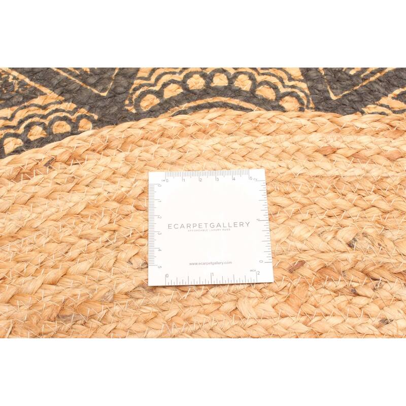 ECARPETGALLERY Braided Weave Palas Denizli Tan Jute Rug - 3'0 x 3'0