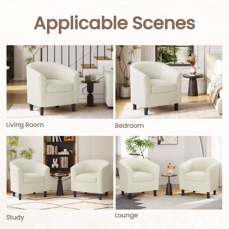 Yaheetech Upholstered Accent Arm Chair Fabric Club Chair for Living Room Bedroom