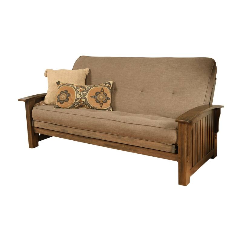 Somette Washington Full-size Futon Frame Includes Mattress - Linen Stone Gray