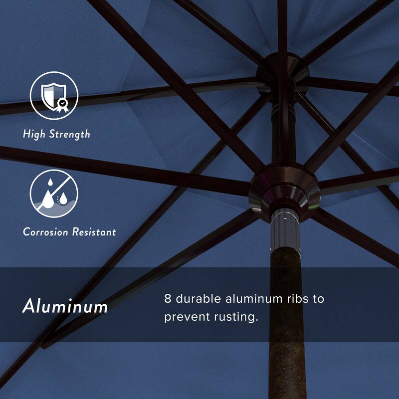 California Umbrella 11' Round Aluminum Crank Open Auto Tlit Patio Umbrella, Bronze Finish, Double Wind Vent.