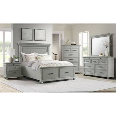 3 Drawer Nightstand with USB Ports - Modern Bedside Table, Grey Finish, Storage Organizer