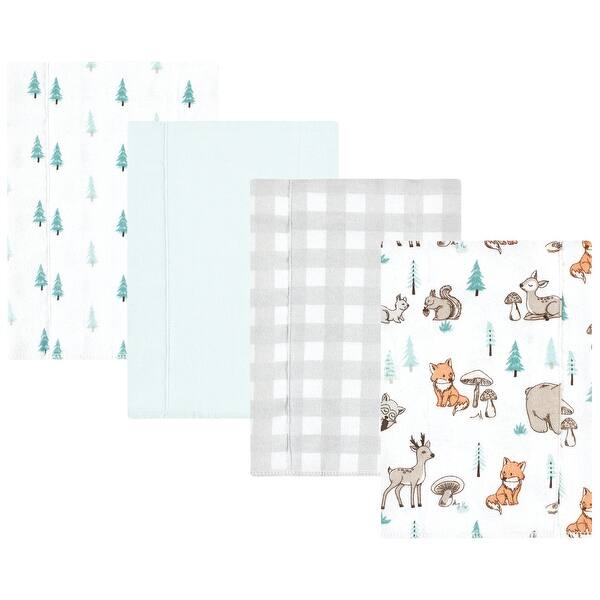 slide 1 of 1, Hudson Baby Cotton Flannel Burp Cloths, Neutral Woodland Pals 4-Pack, One Size - Neutral Woodland Pals 4-Pack - One Size One Size - Neutral Woodland Pals 4-Pack
