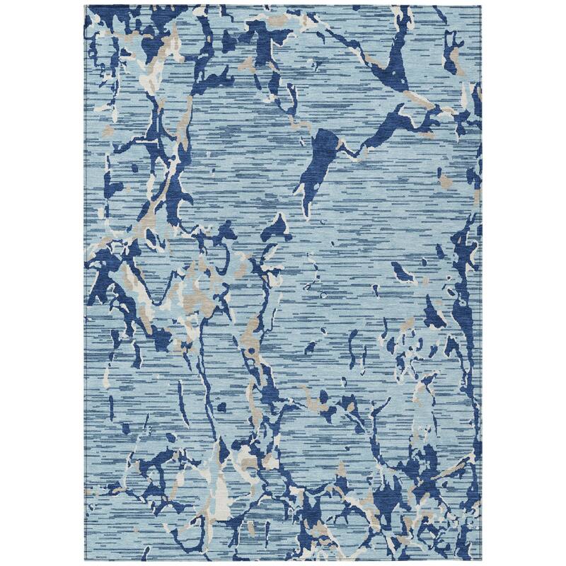 HomeRoots Striped Transitional Rectangle Outdoor Rug