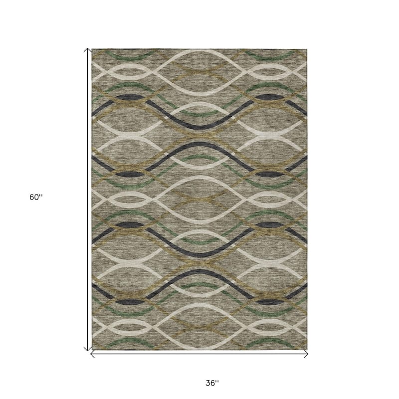 HomeRoots Abstract Transitional Rectangle Outdoor Rug