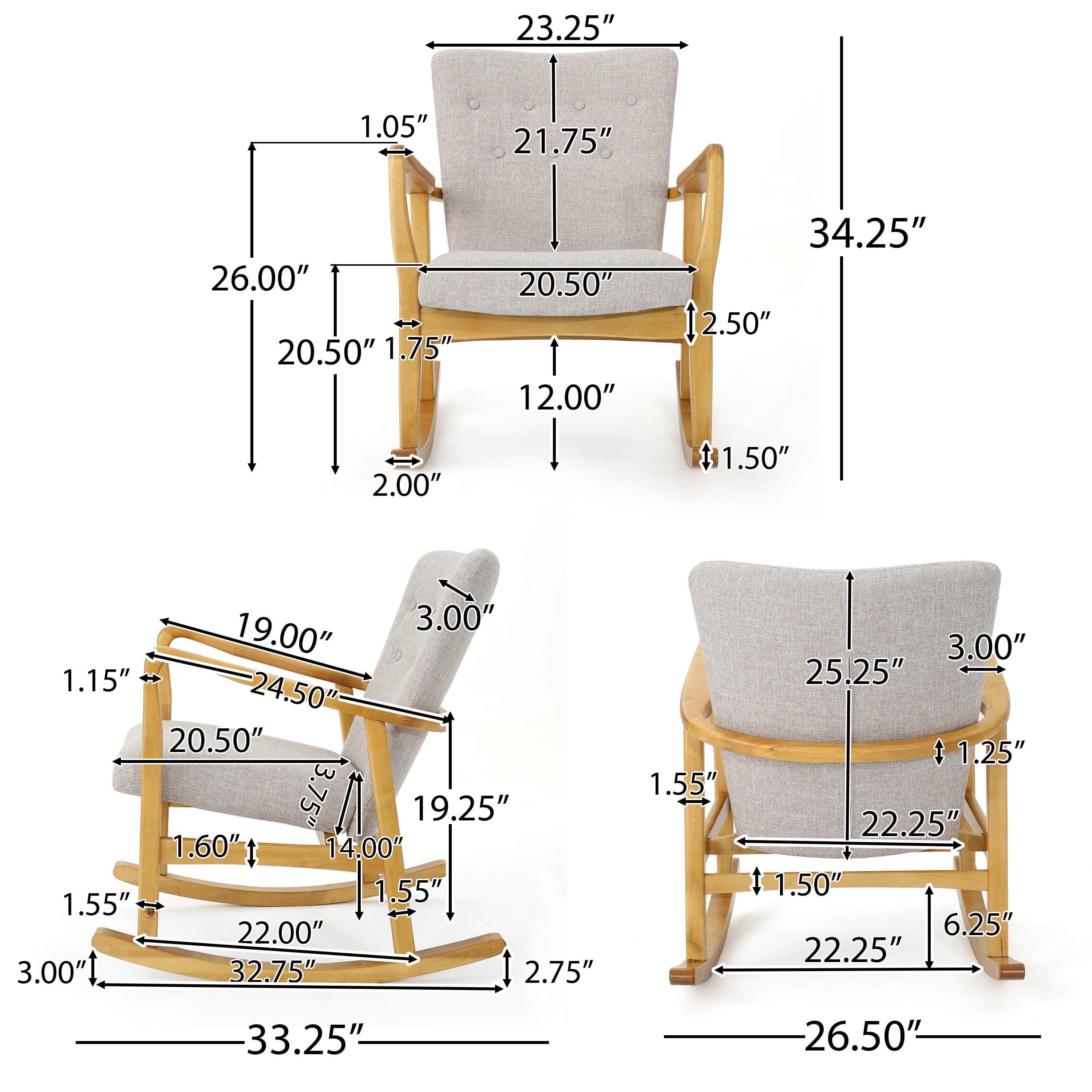 Callum mid sales century rocking chair