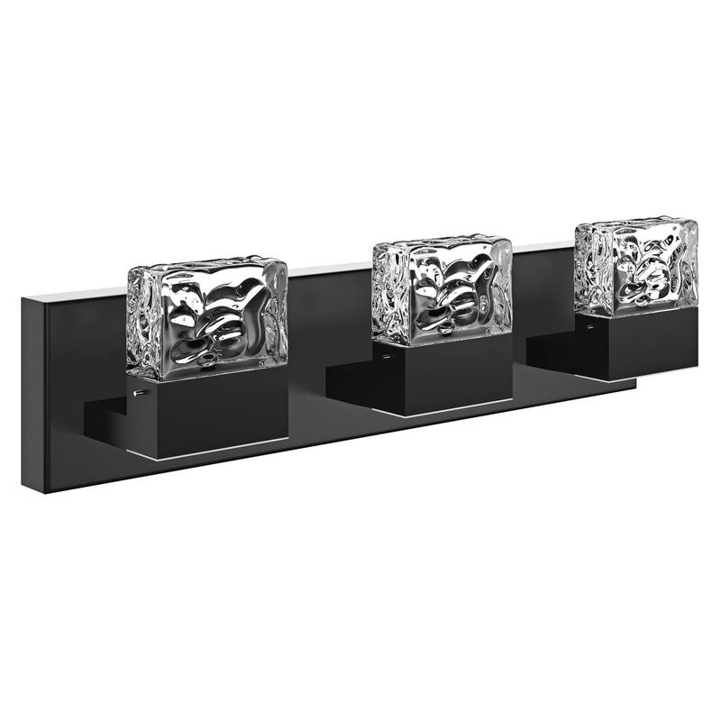 Modern Black Textured Glass LED Bathroom Vanity Light