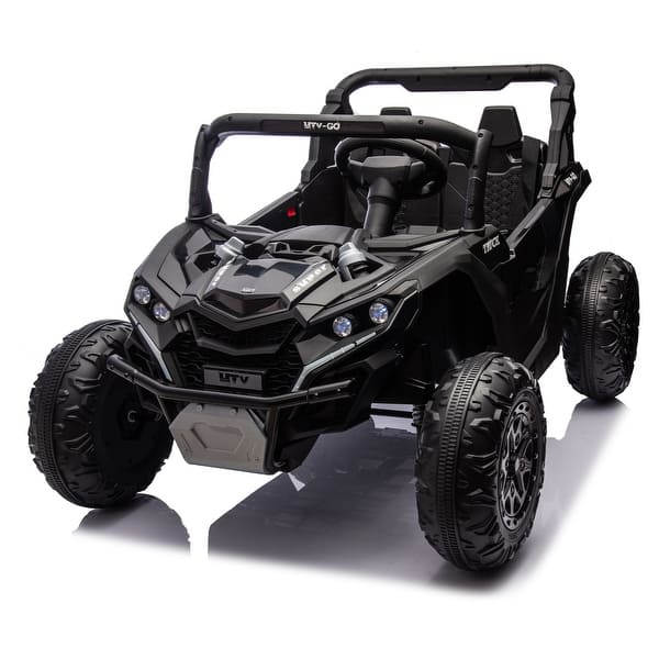 slide 2 of 100, 24V Kids Ride-On UTV with Double Seats, Parental Remote, Bluetooth, Suspension, Ages 3+