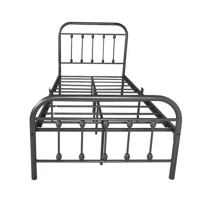Alazyhome Simple Vintage Metal Platform Bed Frame, Easy-Assembly