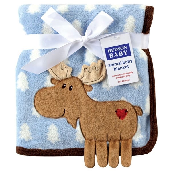 slide 1 of 1, Hudson Baby Infant Boy Plush Blanket, Blue Deer, One Size - Blue Deer - One Size One Size - Blue Deer