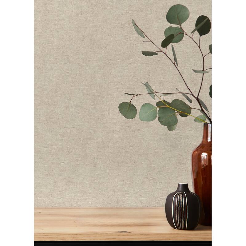 A-Street Prints Cullen Mauve Faux Linen Wallpaper