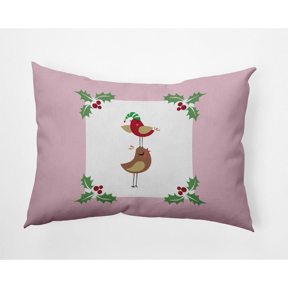 Christmas Birds Indoor/Outdoor Throw Pillow
