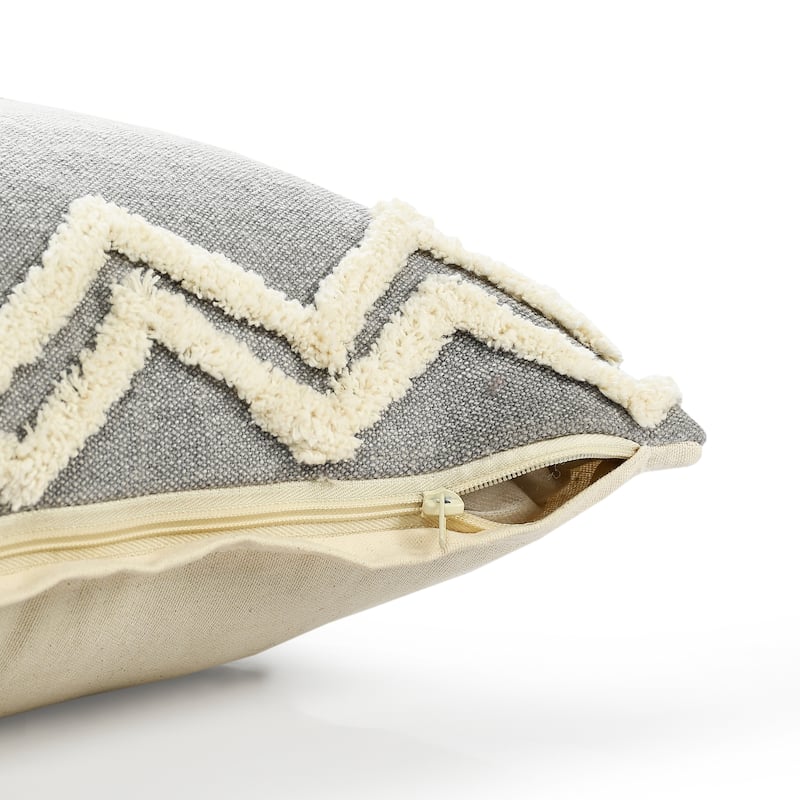 Sevita Soft Chevron Bordered Lumbar Throw Pillow