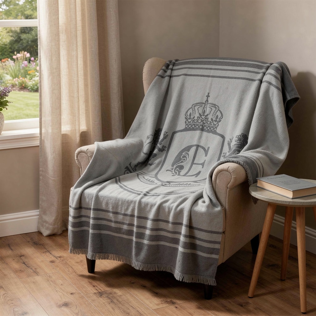 HomeRoots 54" X 74" Charcoal Wool Acrylic Blend Woven Throw Blanket