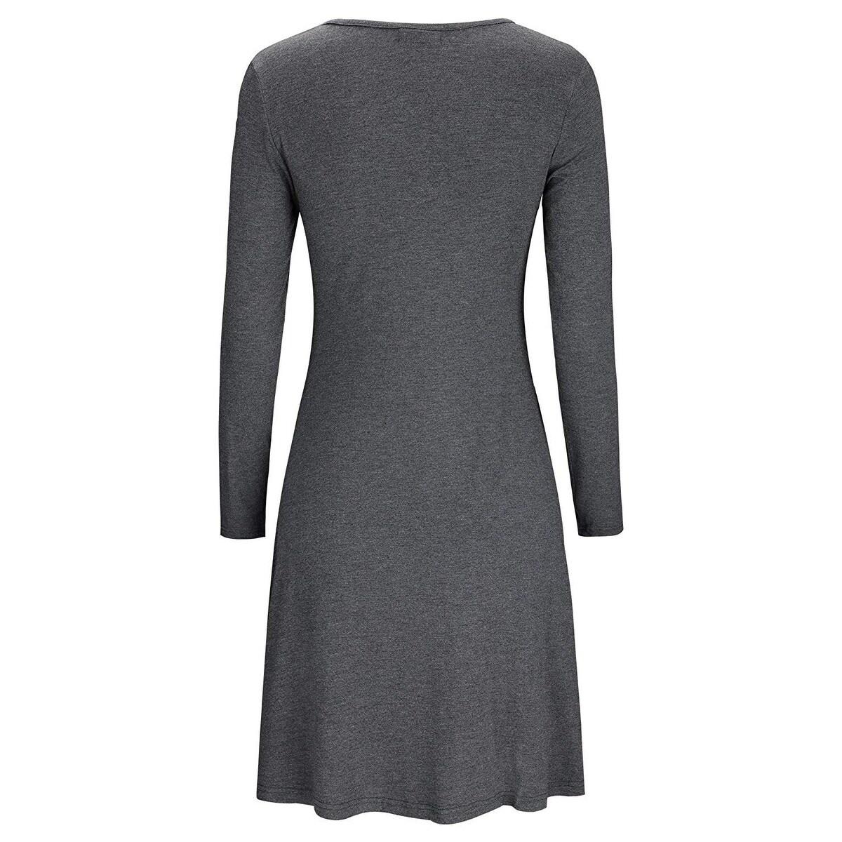 long sleeve pleated swing dress