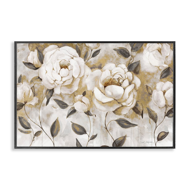 Stupell Warm Neutral Flowers Framed Giclee Art Design By Carol Robinson - 18 x 12 - Black