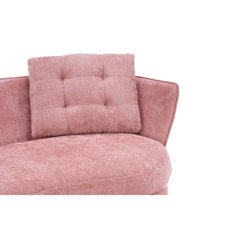 Upholstered Loveseat Sofa Chair with Golden Metal Legs