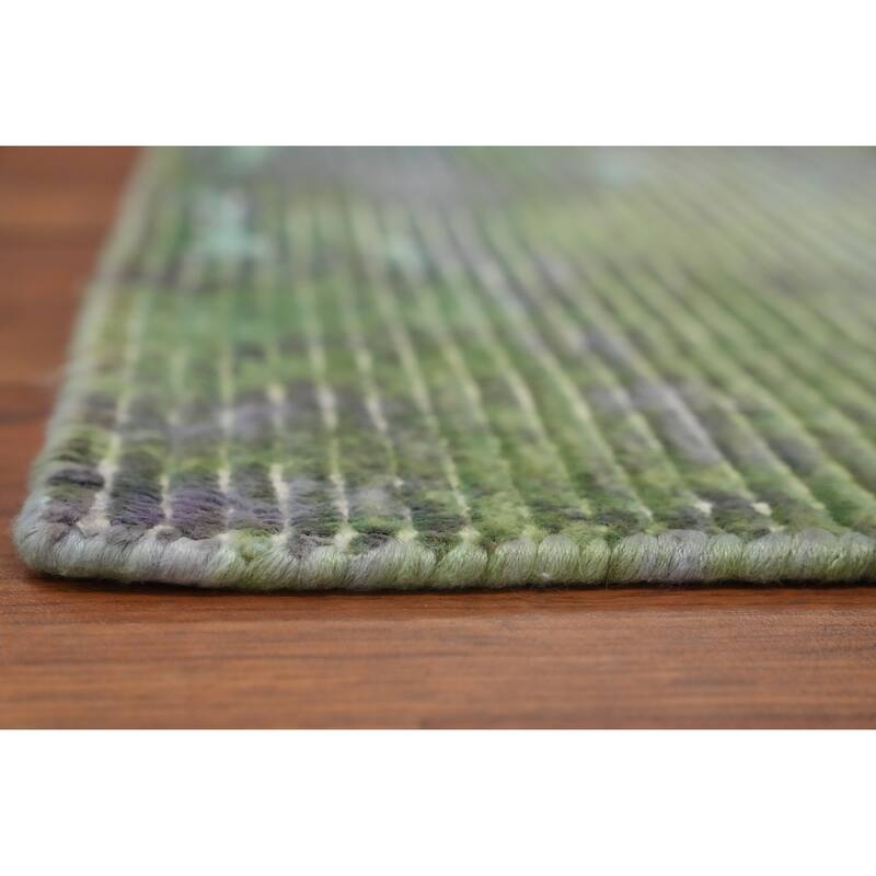 Hand Knotted Oriental Viscose Silk Carpet Modern Abstract Multi-Colored Abstract Area Rug - 4' 0'' X 2' 0''