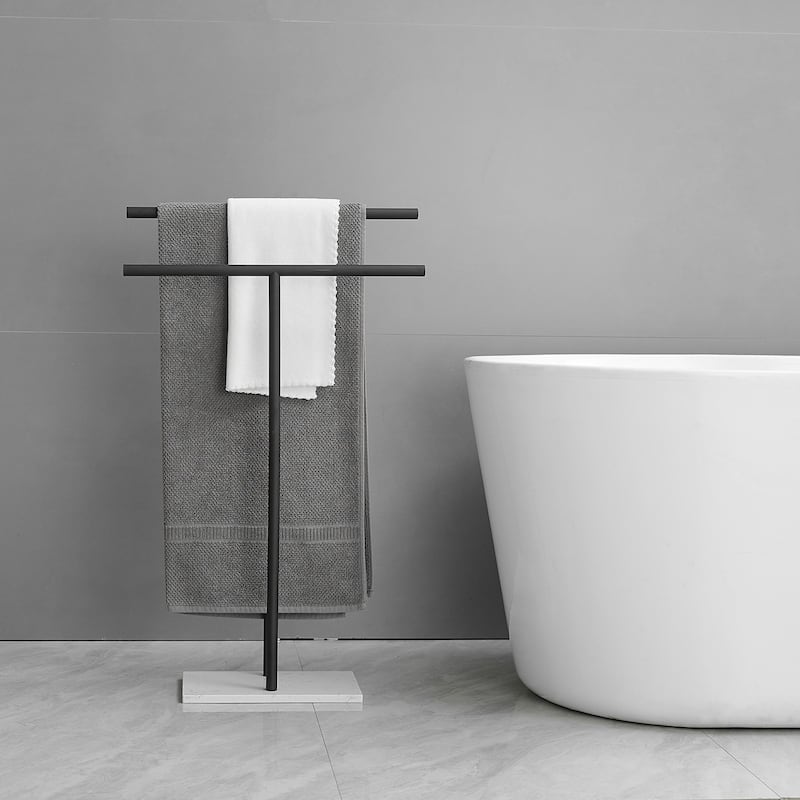 2-Tier Freestanding Towel Racks with Marble Base