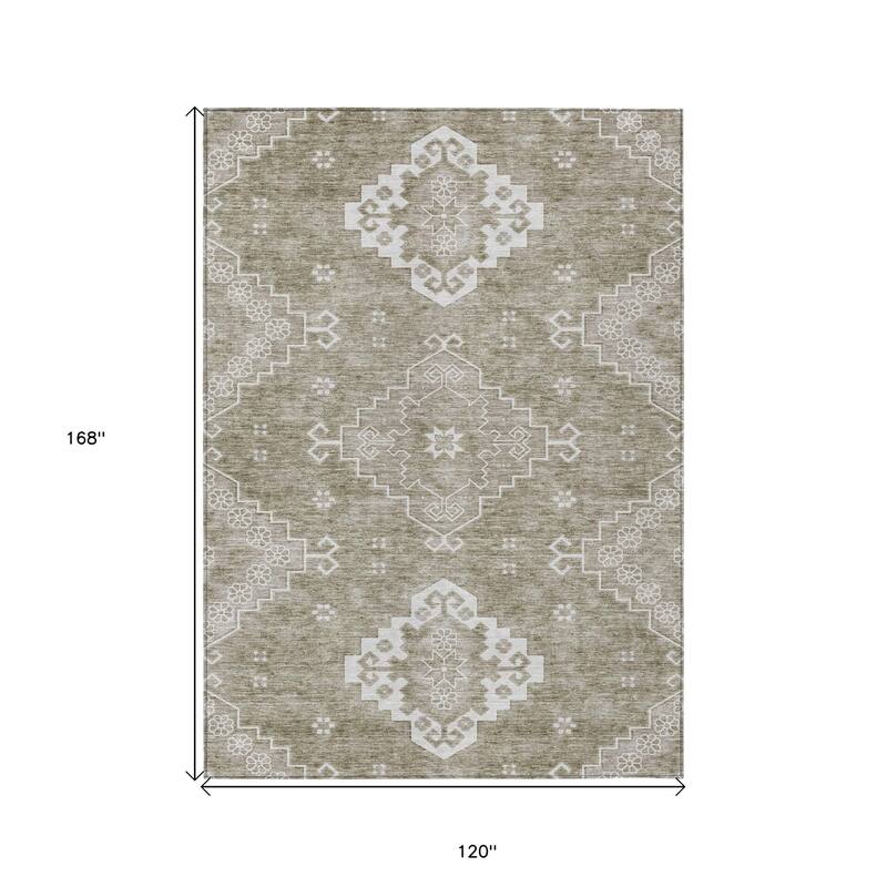 HomeRoots Medallion Traditional Rectangle Outdoor Rug