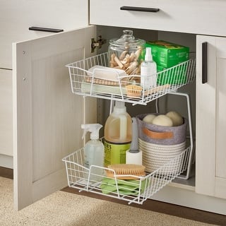 ClosetMaid White Finish 14-inch Two-Tier Pull Out Cabinet Organizer