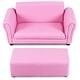 preview thumbnail 7 of 6, Children Sofa 2 Seat Armrest Chair Lounge with Footstool Pink