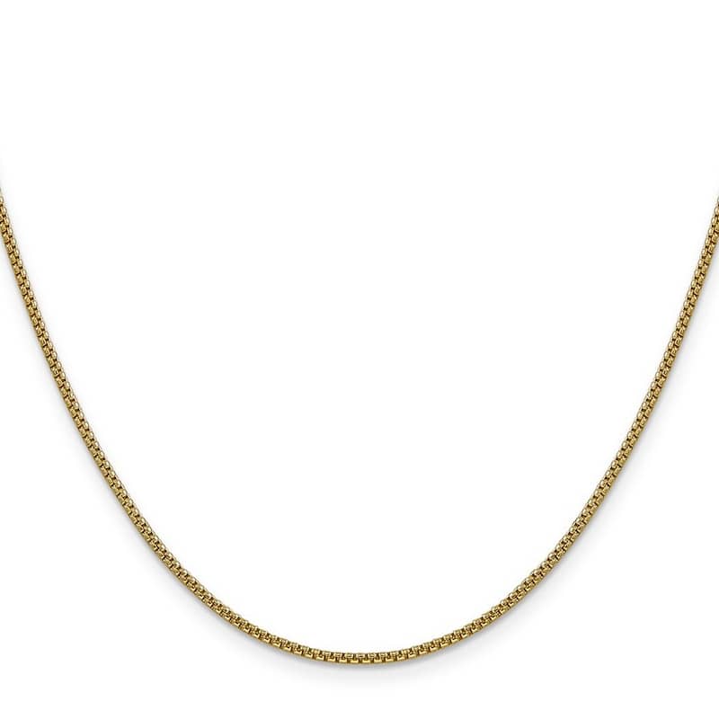 Curata 14k Yellow Gold 1.5mm Hollow Round Box Chain Necklace Options: 16 18 20 22 24 26 28 30