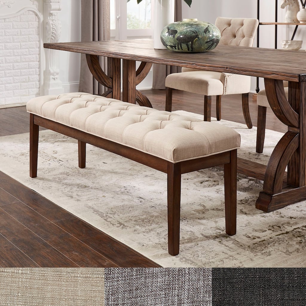 Benchwright Premium Tufted Reclaimed 52-inch Upholstered Bench by iNSPIRE Q Artisan