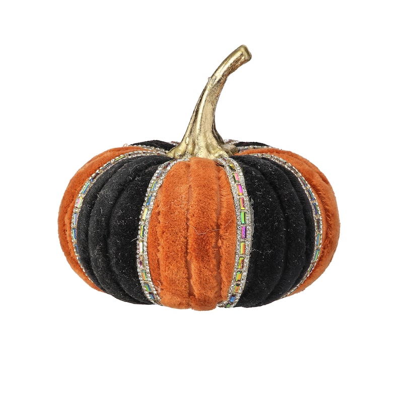 6" Velvet With Jewels Pumkin