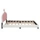 preview thumbnail 16 of 37, Twin Upholstered Platform Bed with Crown-Shaped Headboard, Pink & White Princess Design, Sturdy PU Leather Frame