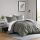 preview thumbnail 113 of 159, Chelsea Square Evans Pinch Pleated Soft Washed Boho Duvet Cover Set Grey - California King