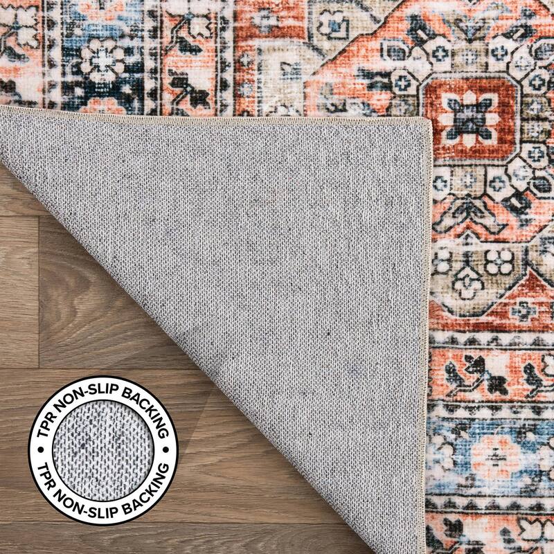 World Rug Gallery Distressed Traditional Machine Washable Area Rug