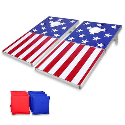GoSports Cornhole PRO American Flag Bean Bag Toss Game Set - American Flag - 4' x 2'