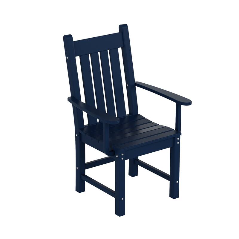 Laguna Poly Eco-Friendly All Weather Patio Chair with Arms - Navy Blue