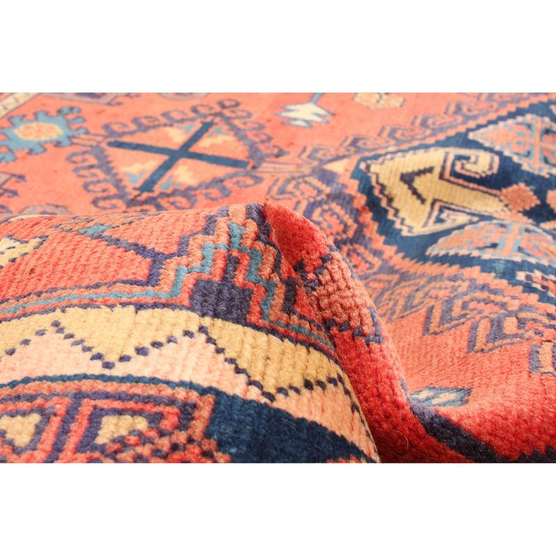 ECARPETGALLERY Hand-knotted Melis Vintage Red Wool Rug - 4'11 x 5'9