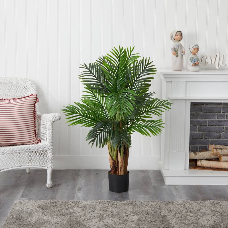 Modern Artificial Palm Tree - 48" Indoor Greenery Decor, Minimalist Design, Lush Fronds, Home Office Accent