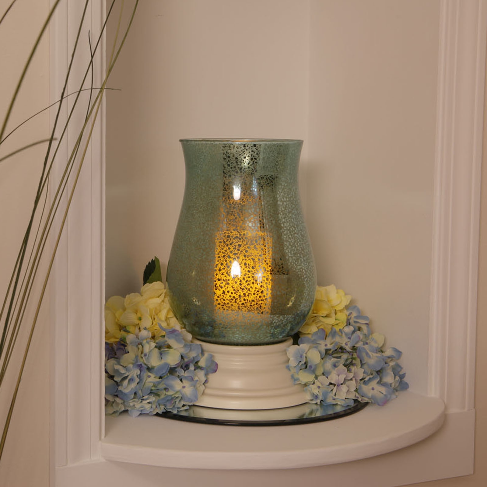 Mercury glass hurricane online candle holders