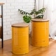 preview thumbnail 52 of 71, Glitzhome Industrial Farmhouse Round Storage Side Tables (Set of 2)