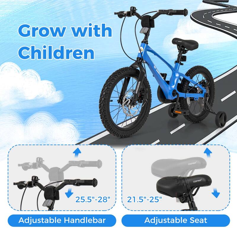 Costway 16" Kid’s Bike with Adjustable Handlebar & Saddle Dual Disc - See Details