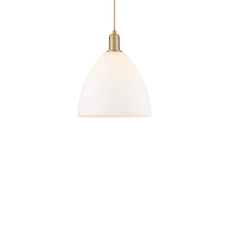 Innovations Lighting 716-1P-14-12 Bristol Pendant Bristol 12" Wide - Brushed Brass / Matte White