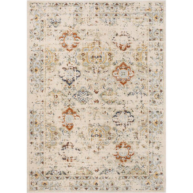 Well Woven Omaha Kian Vintage Global Area Rug - 7' 10" x 10' 6" - Cream - Rectangle
