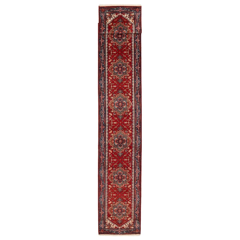 ECARPETGALLERY Hand-knotted Serapi Heritage Red Wool Rug - 2'6 x 19'9 - Red - 2'6 x 19'9