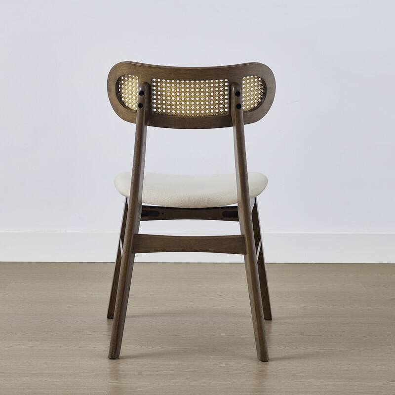 Spruce & Spring Extendable Dining Table Set with Woven Rattan Dining Chairs