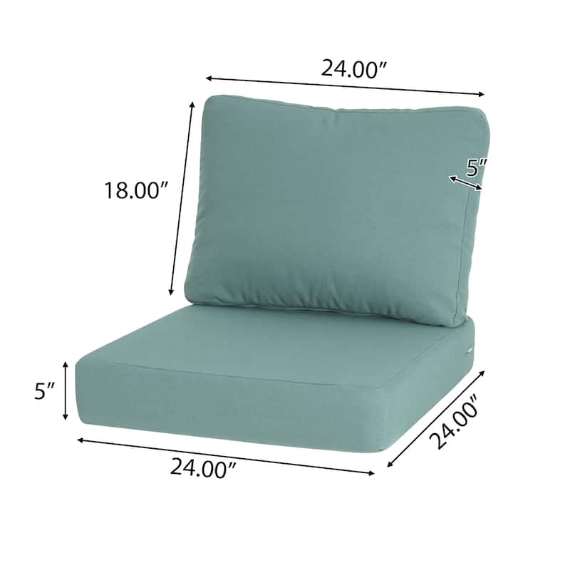 Roomfitters Noah Outdoor Club Chair Cushion Set with 5 Inch Thick Padding, Water Repellent Fabric